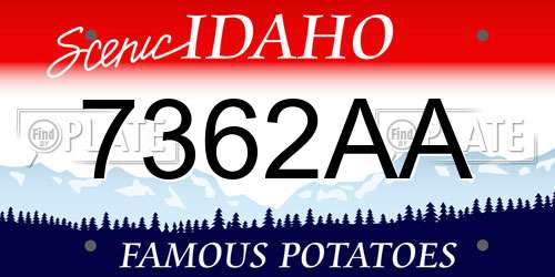 7362AA Idaho License Plate