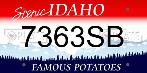 7363SB Idaho License Plate