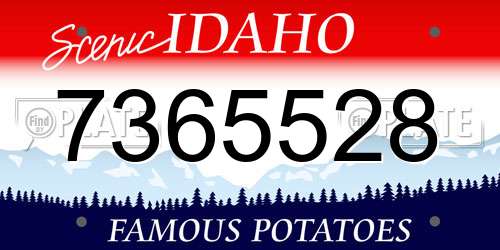 7365528 Idaho License Plate