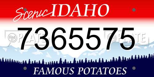 7365575 Idaho License Plate