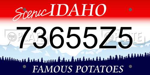 73655Z5 Idaho License Plate