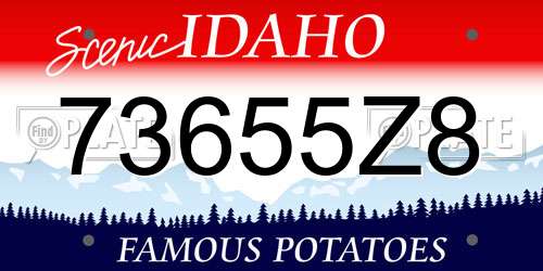 73655Z8 Idaho License Plate