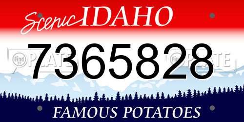 7365828 Idaho License Plate