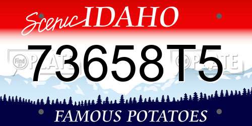 73658T5 Idaho License Plate