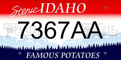 7367AA Idaho License Plate