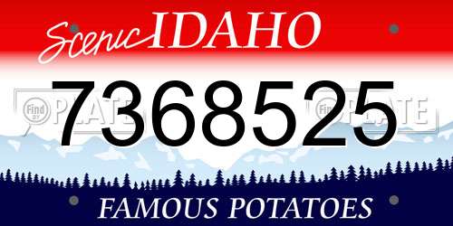 7368525 Idaho License Plate