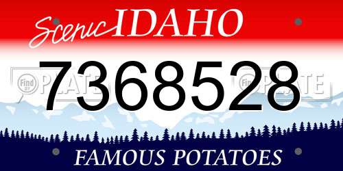 7368528 Idaho License Plate