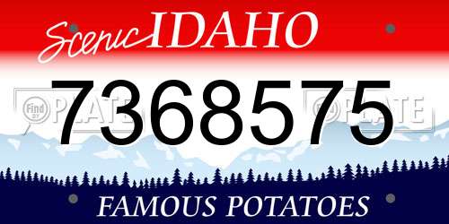 7368575 Idaho License Plate