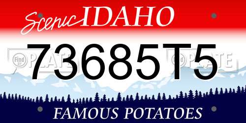 73685T5 Idaho License Plate