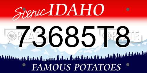 73685T8 Idaho License Plate