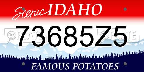 73685Z5 Idaho License Plate