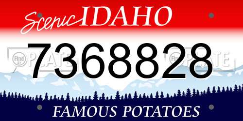 7368828 Idaho License Plate