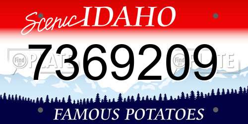 7369209 Idaho License Plate