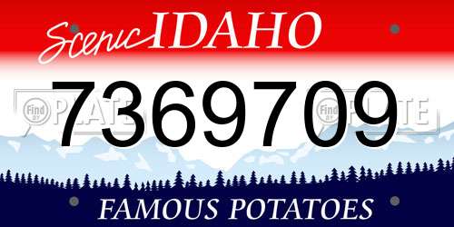 7369709 Idaho License Plate