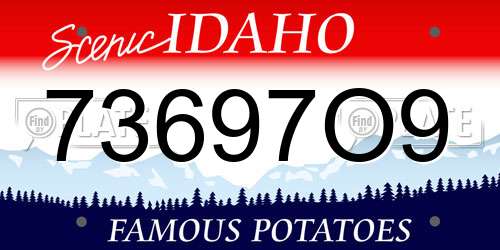 73697O9 Idaho License Plate