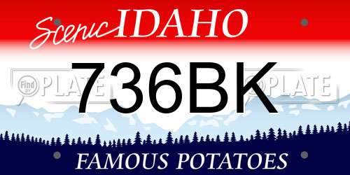 736BK Idaho License Plate