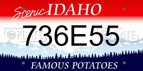 736E55 Idaho License Plate