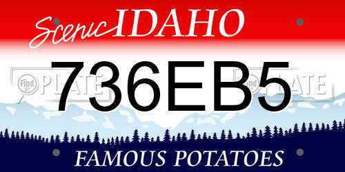 736EB5 Idaho License Plate
