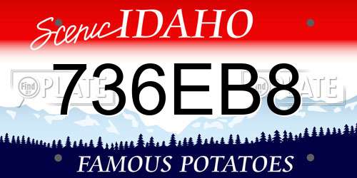 736EB8 Idaho License Plate