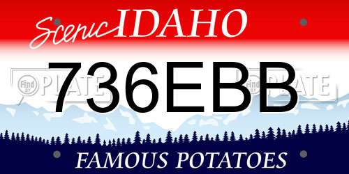 736EBB Idaho License Plate
