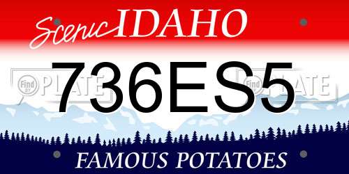 736ES5 Idaho License Plate