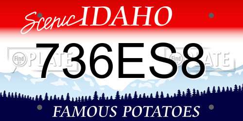 736ES8 Idaho License Plate