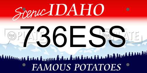 736ESS Idaho License Plate