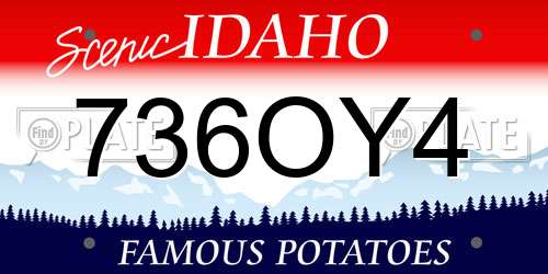 736OY4 Idaho License Plate