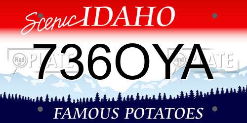 736OYA Idaho License Plate