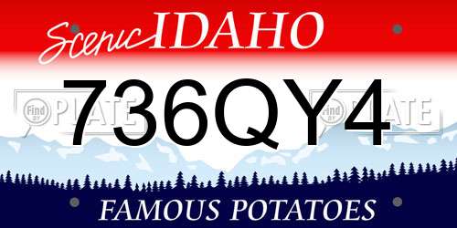 736QY4 Idaho License Plate