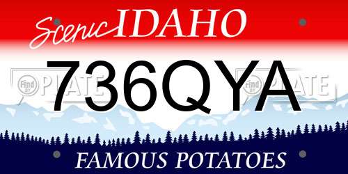 736QYA Idaho License Plate