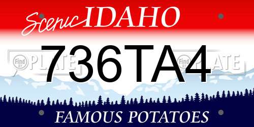 736TA4 Idaho License Plate