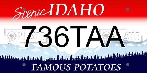 736TAA Idaho License Plate