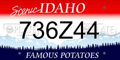 736Z44 Idaho License Plate