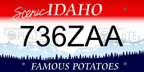 736ZAA Idaho License Plate