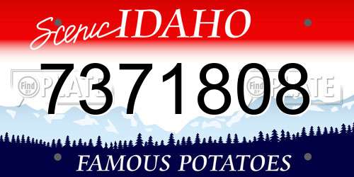 7371808 Idaho License Plate