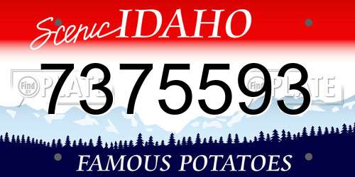 7375593 Idaho License Plate