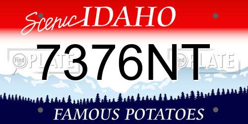 7376NT Idaho License Plate
