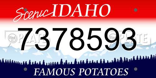 7378593 Idaho License Plate