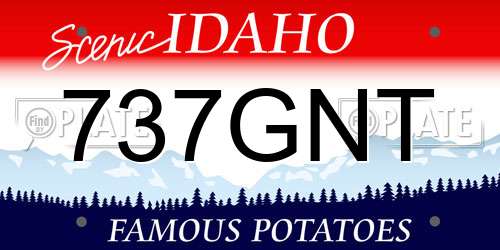737GNT Idaho License Plate