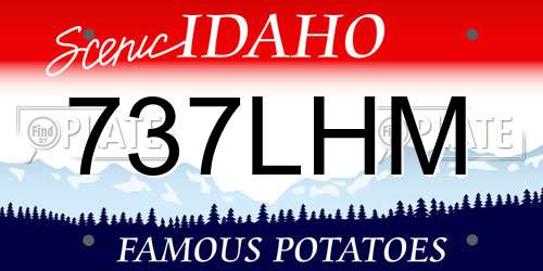 737LHM Idaho License Plate