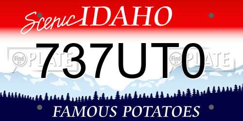 737UT0 Idaho License Plate