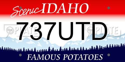 737UTD Idaho License Plate