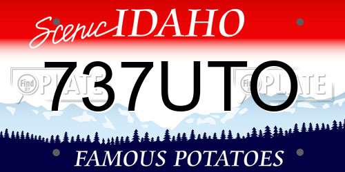 737UTO Idaho License Plate