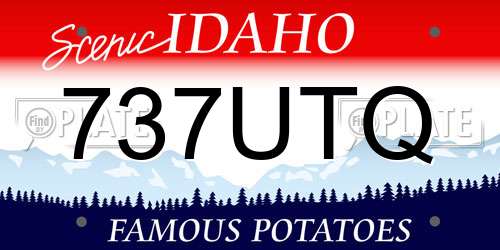 737UTQ Idaho License Plate