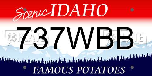 737WBB Idaho License Plate