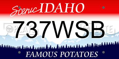 737WSB Idaho License Plate