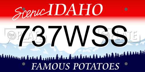 737WSS Idaho License Plate