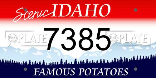 7385 Idaho License Plate