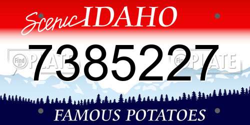7385227 Idaho License Plate